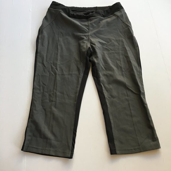 Columbia omni dry cropped leggings colorblock Black Grey Womens Size‎ M Athletic - Picture 1 of 7